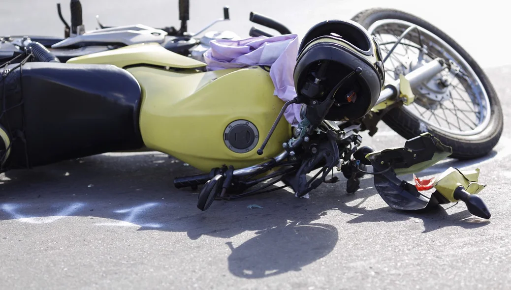 Motocicleta envolvida no acidente