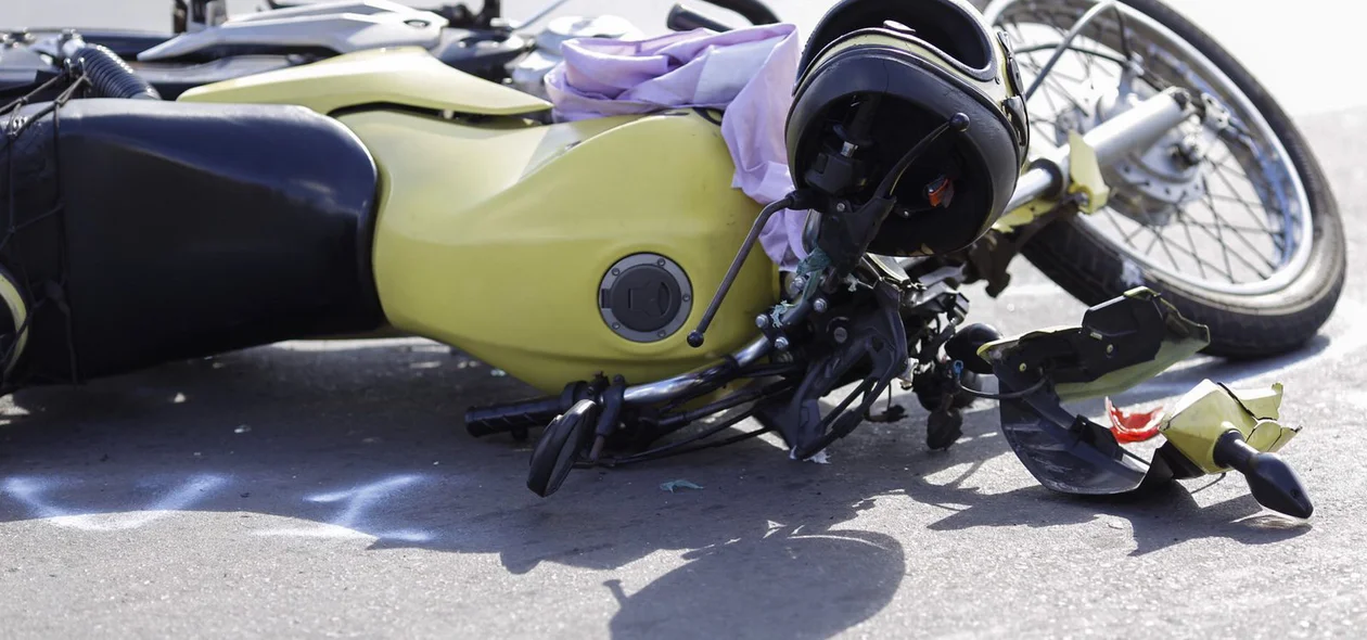 Motocicleta envolvida no acidente