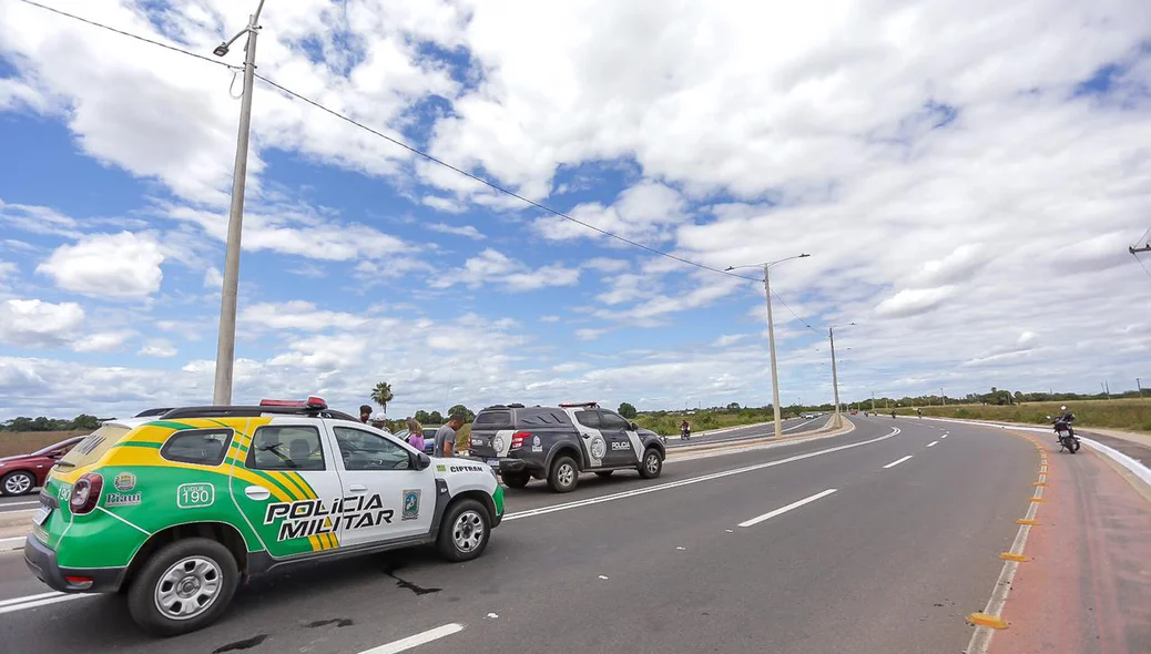 Polícia Militar no local do acidente