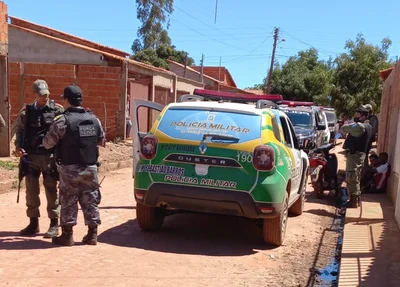 Polícia Militar no local