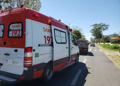 Samu realizou o atendimento ao motociclista