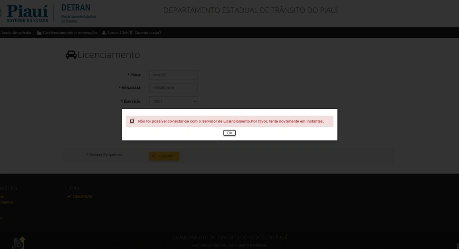 Site permanece fora do ar