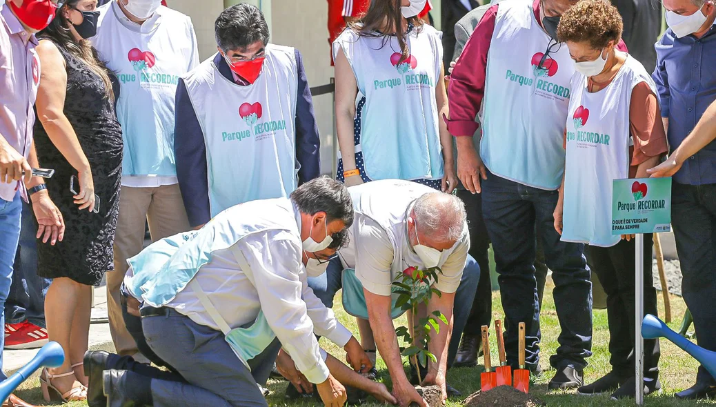 Wellington Dias e Lula plantam muda