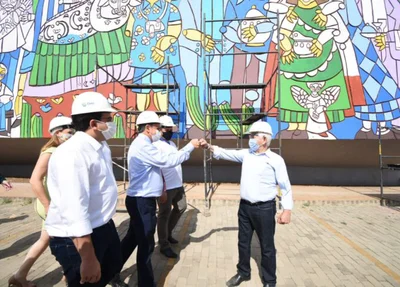 Wellington Dias visita obra do Centro de Convenções