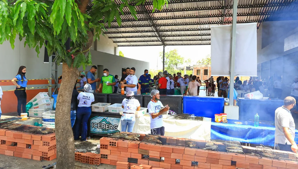 Ação no mercado do peixe