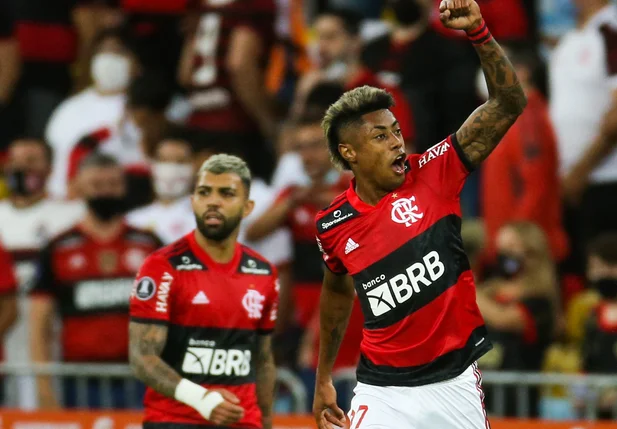 Bruno Henrique comemora Gol pelo Flamengo