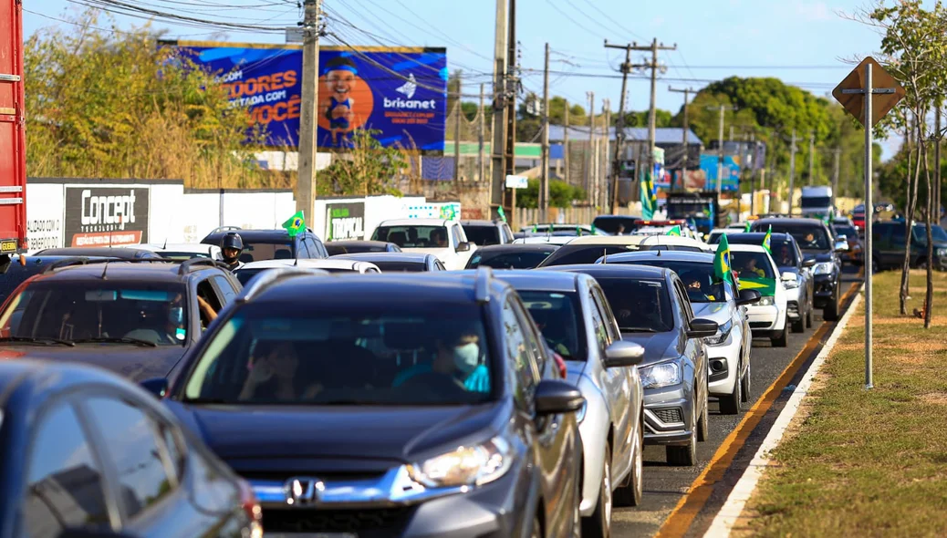 Carreata em prol do presidente Bolsonaro
