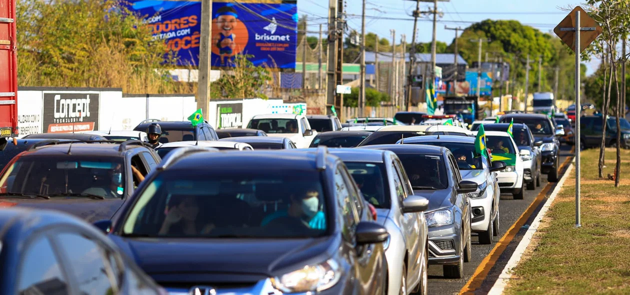 Carreata em prol do presidente Bolsonaro