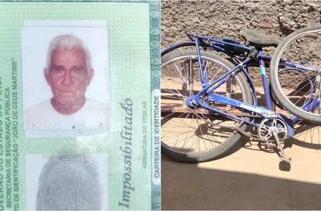 Ciclista idoso morre atropelado em Olho Dágua