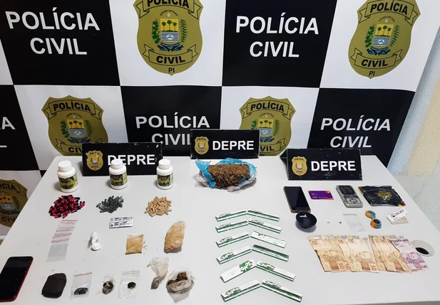 Drogas apreendidas pela DEPRE na Rodoviária de Teresina