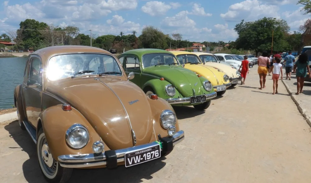 Exemplares de carros na exposição