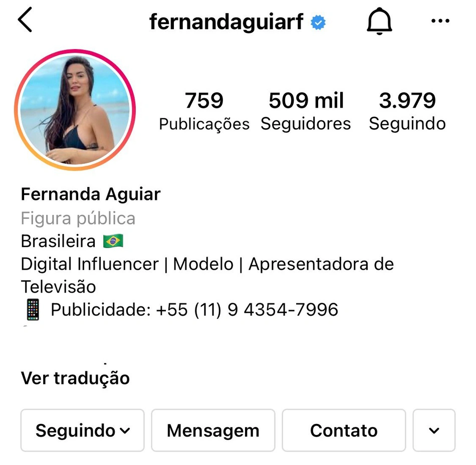 Instagram de Fernanda Aguiar
