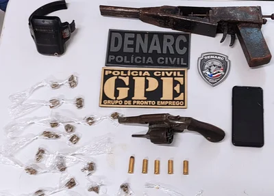 Material apreendido pela polícia