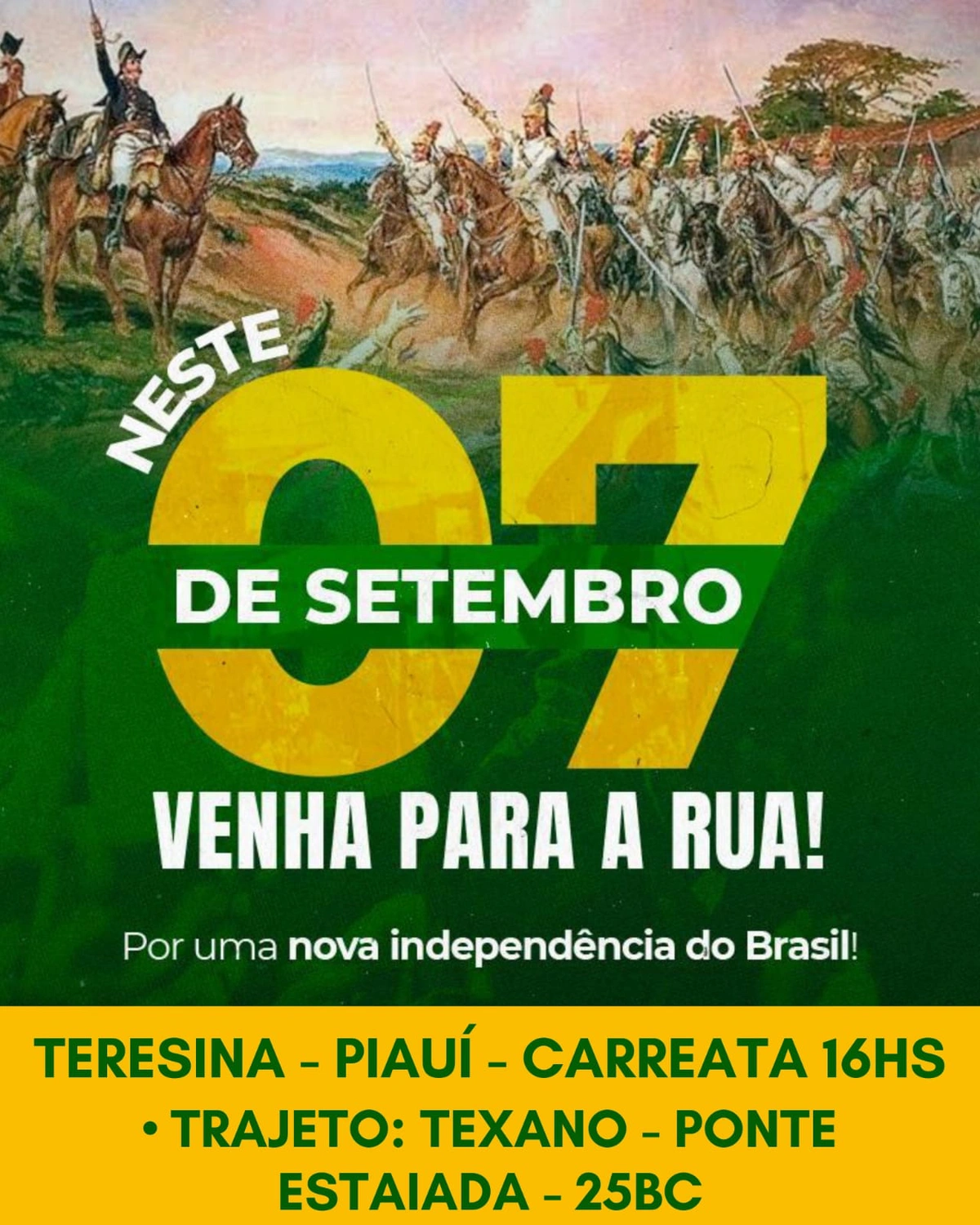 Programação manifestação dia 7 de setembro