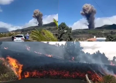 Vulcão Cumbre Vieja entra em erupção