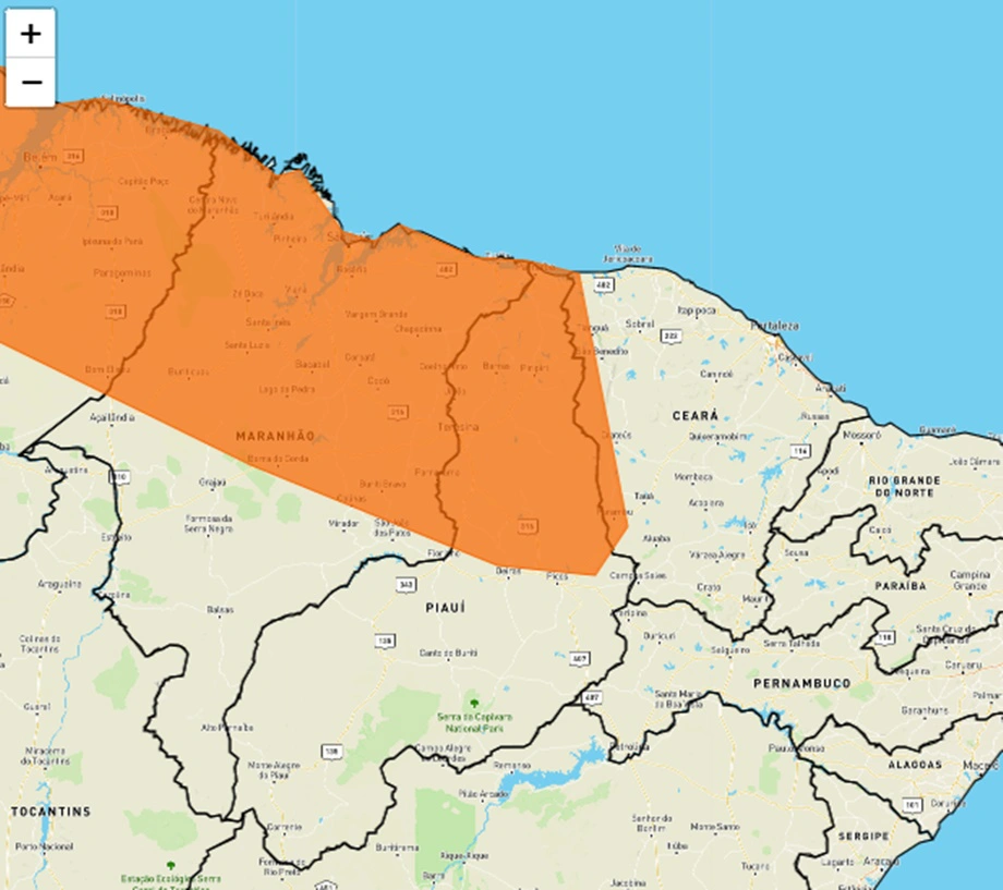 Alerta laranja do Inmet