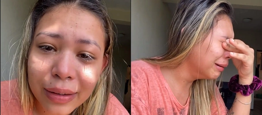Cantora Larissa Ferreira aos prantos