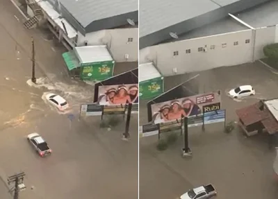 Carro é arrastado