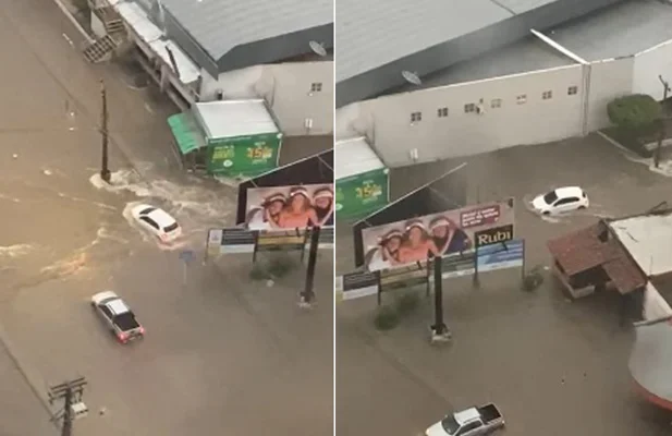 Carro é arrastado