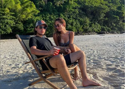 Filho de Faustão ao lado da modelo piauiense Schynaider Moura em clima de romance