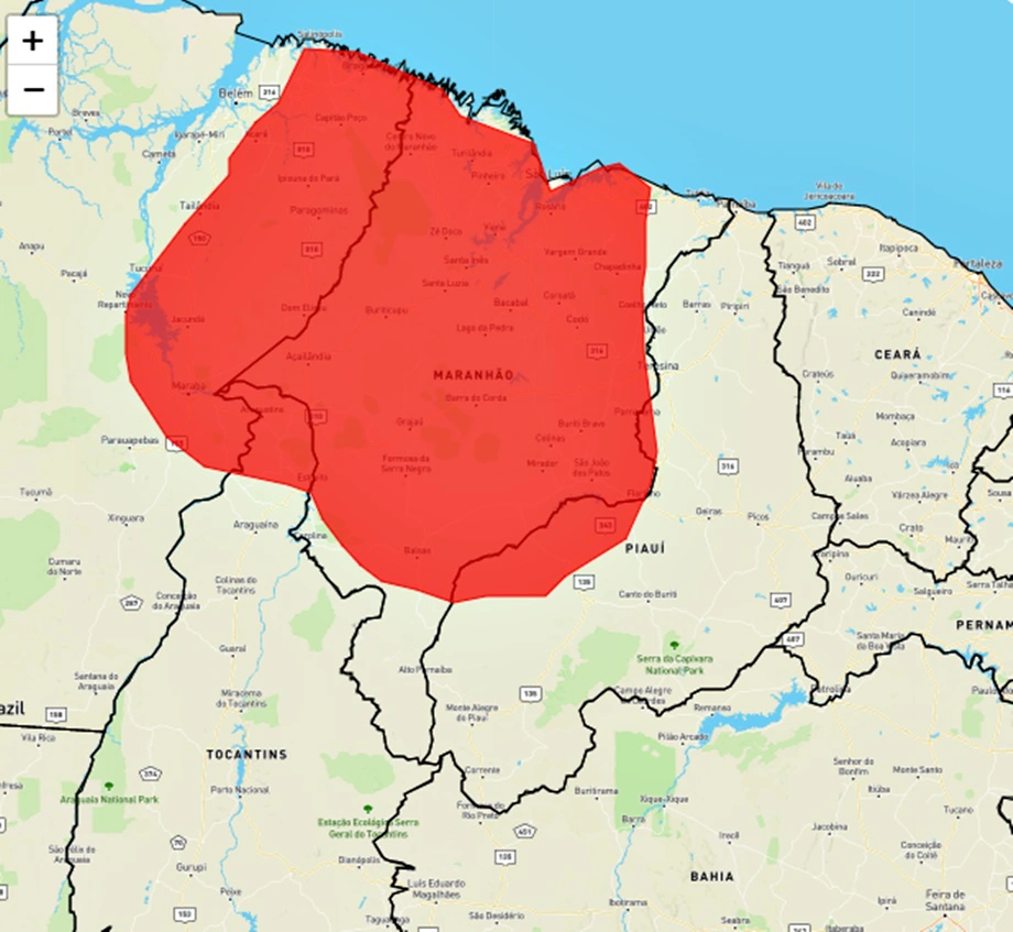 Inmet emite alerta de grande perigo para 19 municípios do Piauí