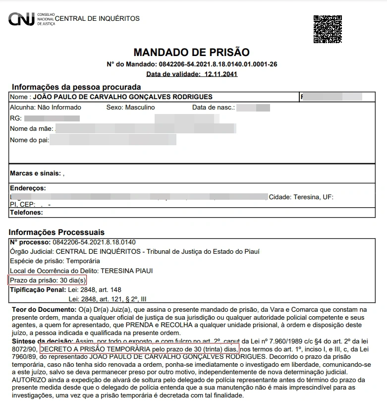 Mandado de prisão