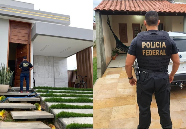 Mandados sendo cumpridos pela Polícia Federal na Operação Falsários