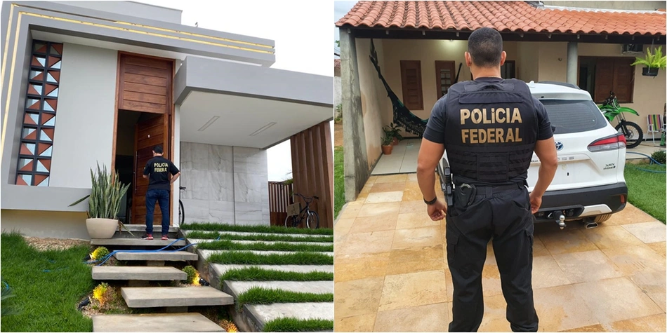 Mandados sendo cumpridos pela Polícia Federal na Operação Falsários