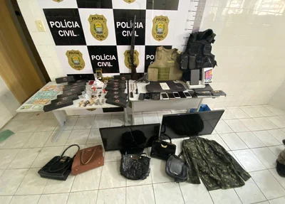 Material apreendido pela Polícia Civil