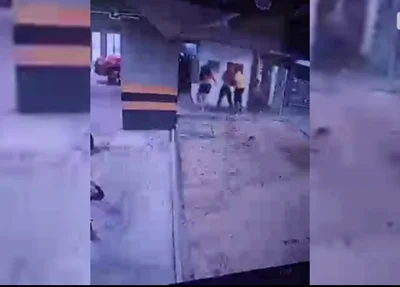 Momento em que a vítima é agredida