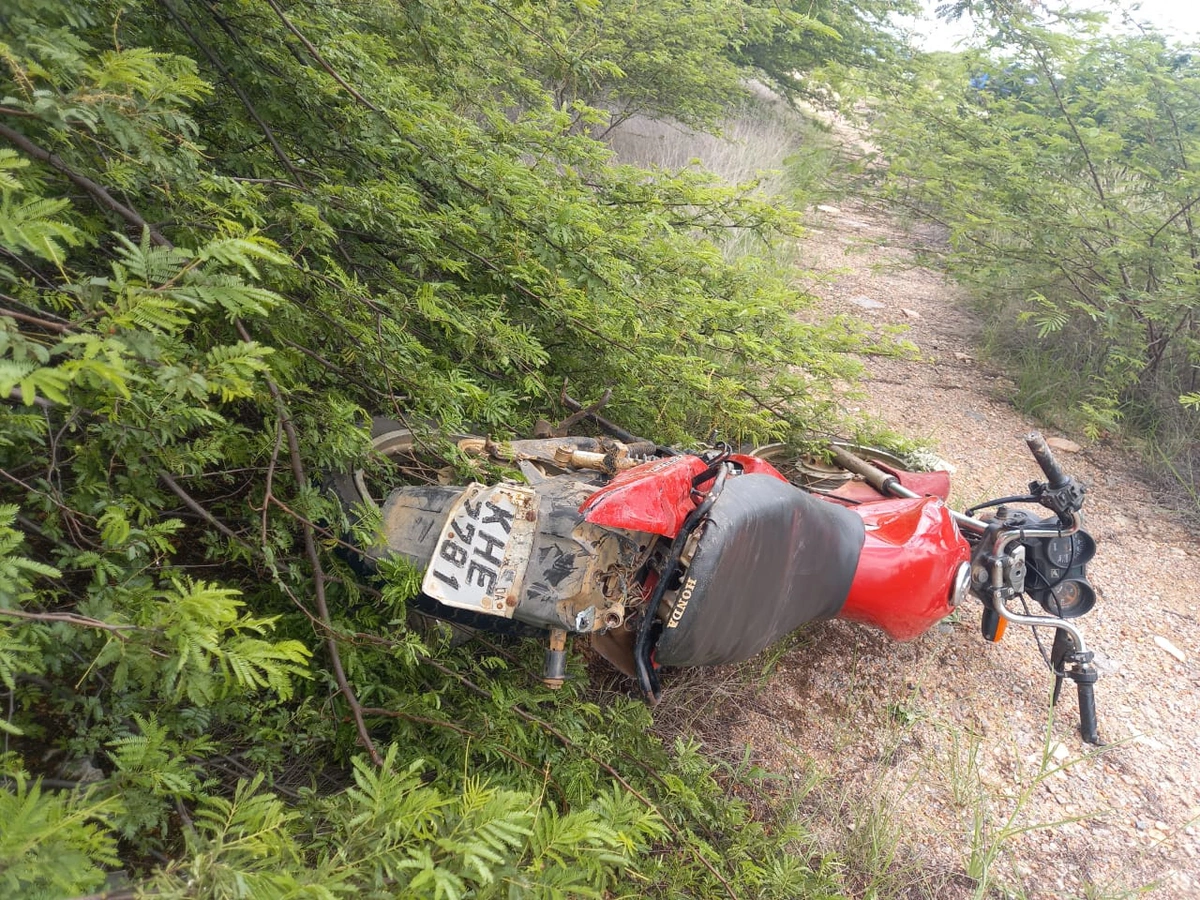 Motocicleta envolvida no acidente