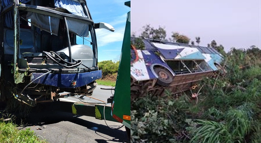 Ônibus envolvido no acidente