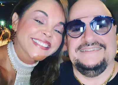 Paulinho, do Roupa Nova, com a então companheira, Elaine Bastos