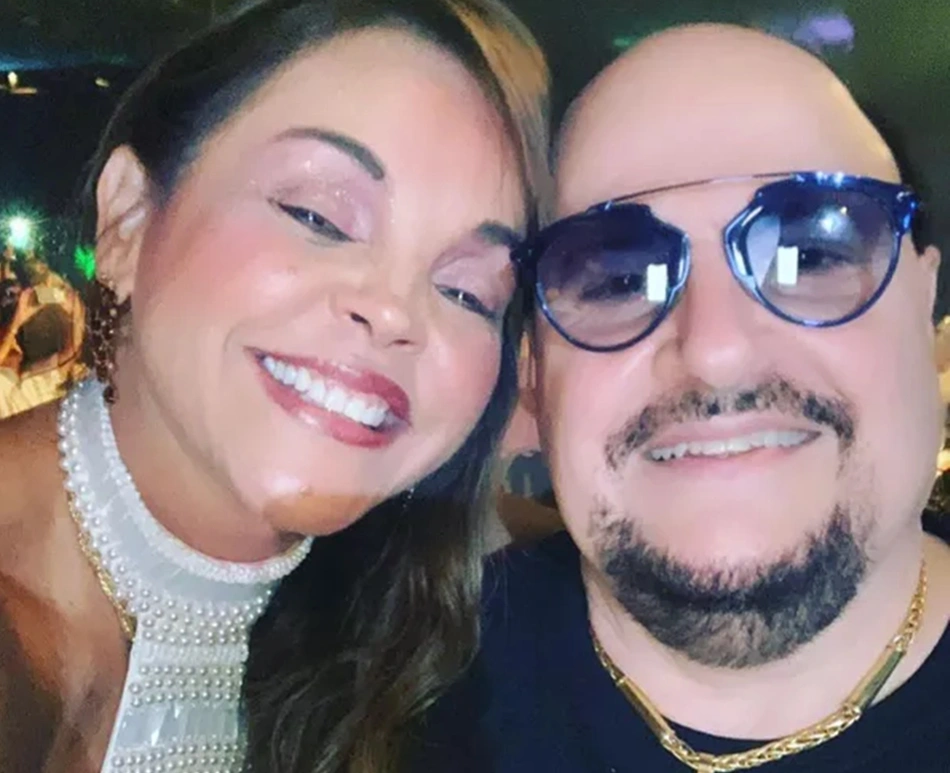 Paulinho, do Roupa Nova, com a então companheira, Elaine Bastos