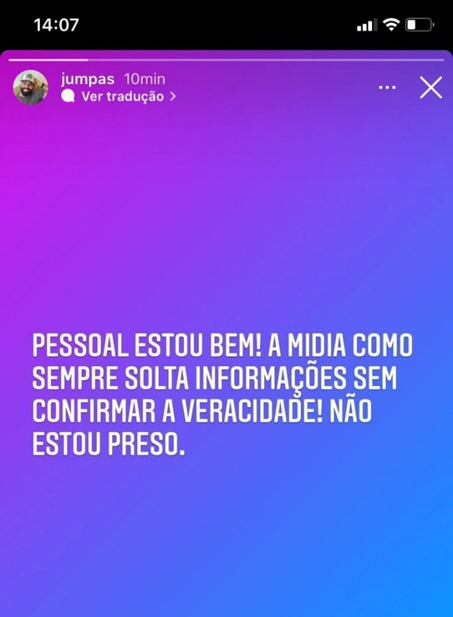 Postagem de João Paulo no Instagram