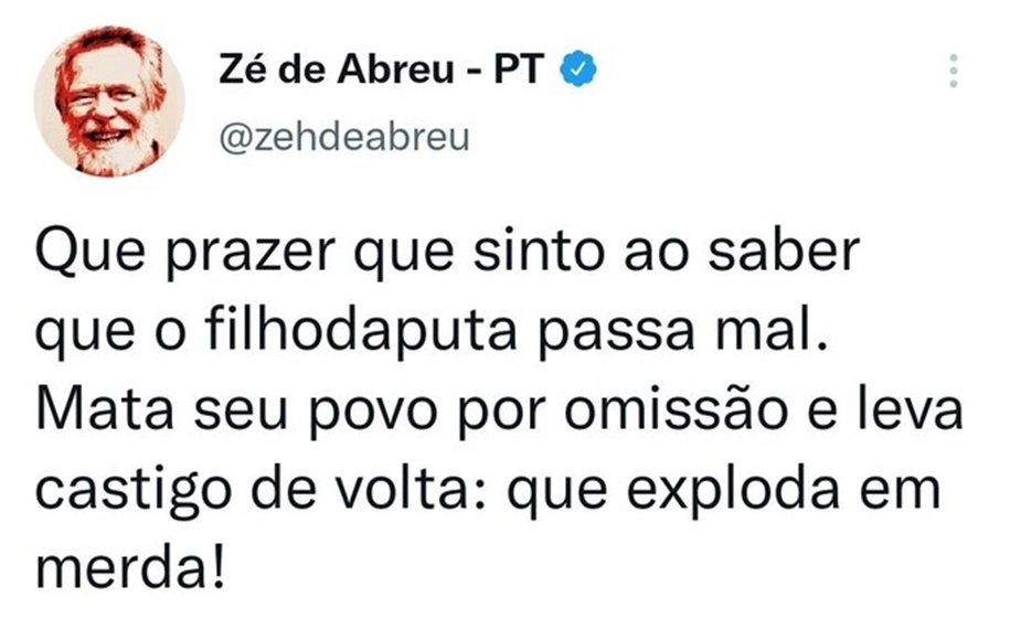 Postagem do ator José de Abreu