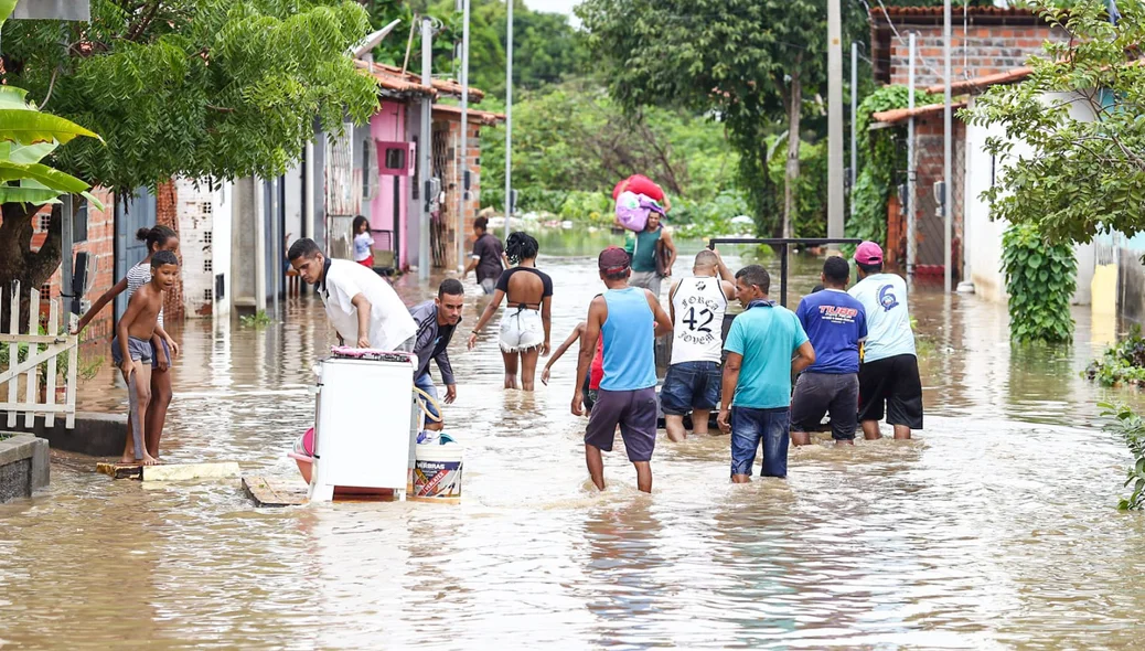 Região foi atingida devido às fortes chuvas na capital piauiense