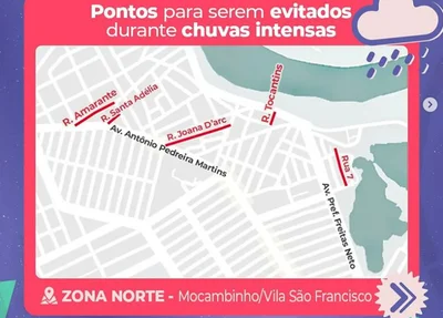 Saiba os pontos a serem evitados durante chuvas na zona norte de Teresina