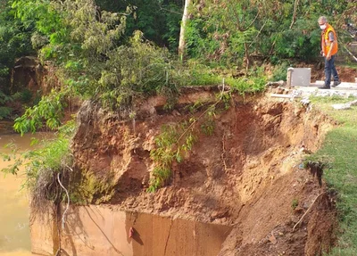 Trecho interditado da Av. Maranhão pela Defesa Civil Municipal