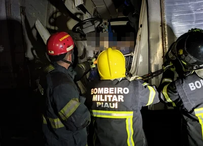 Vítima ficou presa às ferragens