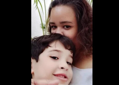 Astrid Lages e o filho