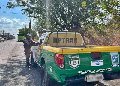 BPTran no local do acidente na avenida Noé Mendes