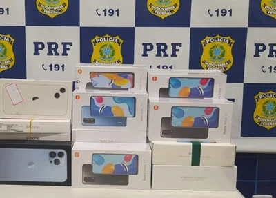 Celulares apreendidos na BR 230 em Floriano