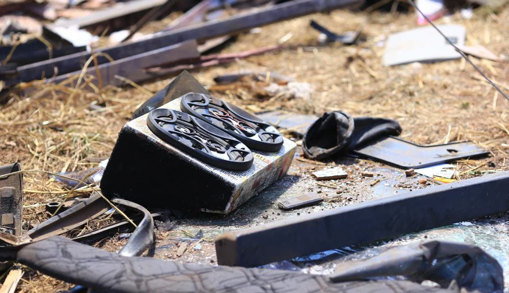 Destroços do caminhão