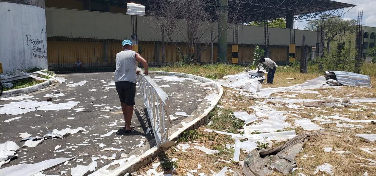 Ginásio Verdão após ventania