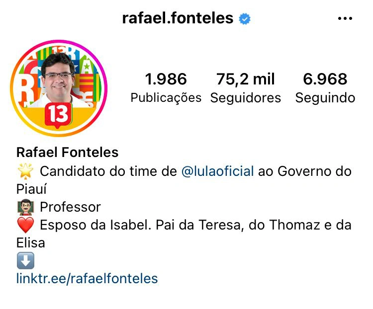 Instagram do Rafael Fonteles
