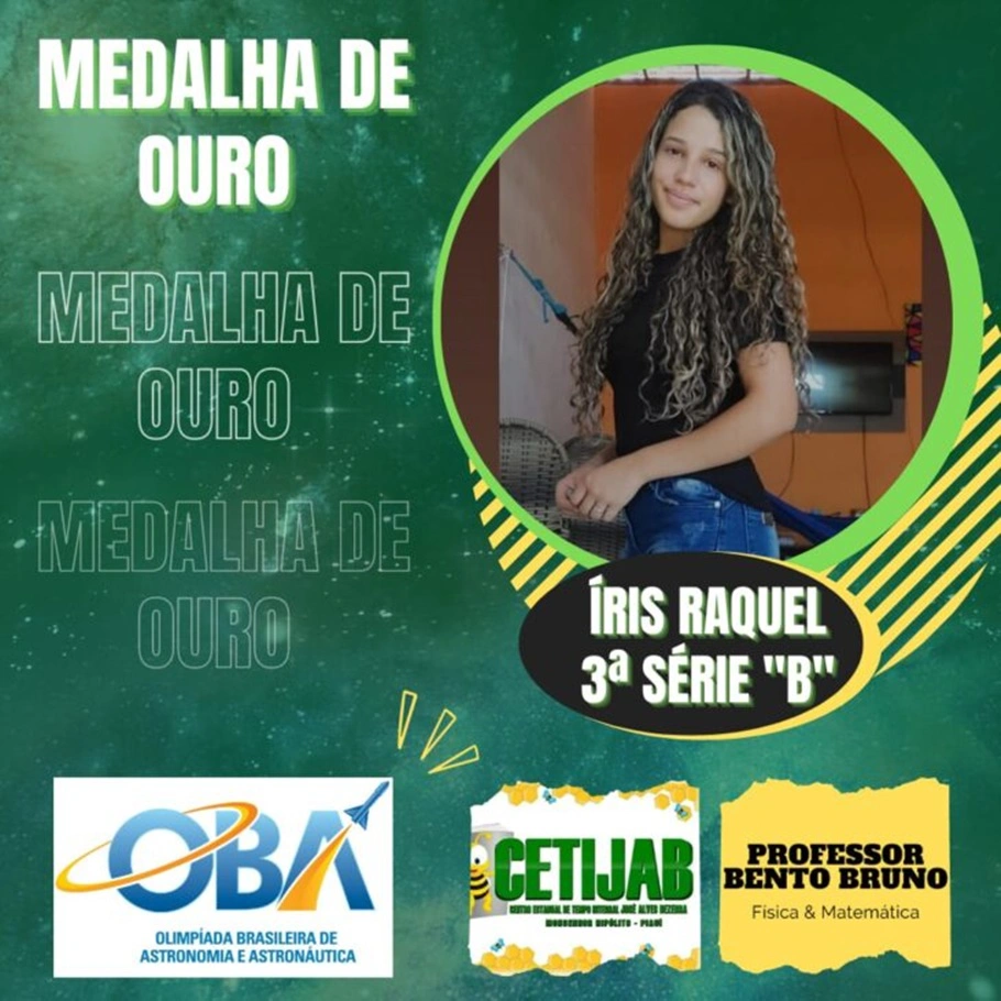íris Raquel ganhou premiação da Olimpíada Brasileira de Astronomia e Astronáutica