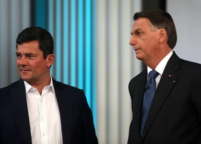 Jair Messias Bolsonaro (PL), conversa com o senador eleito Sergio Moro