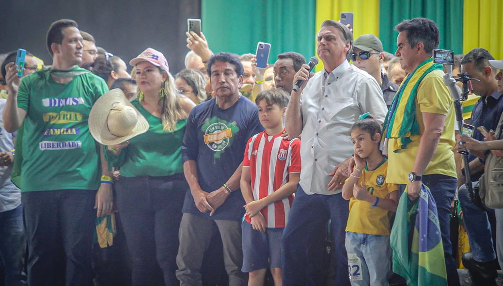 Lideranças no evento com Bolsonaro