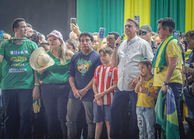 Lideranças no evento com Bolsonaro